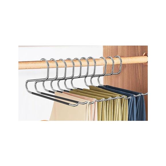 Hodola 5 Pack Open Ended Pant Hangers Non-Slip - Picture 2 of 7